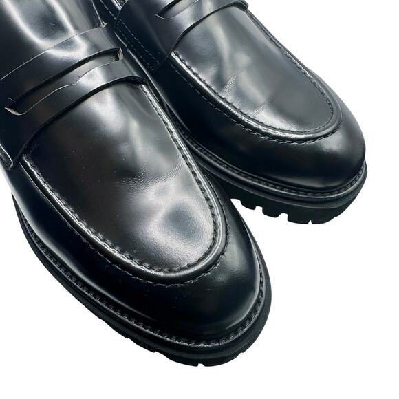 Steve Madden | Men | Ronen Solid Black Leather Classic Chunky Loafers | Sz 7.5 M - Picture 10 of 14